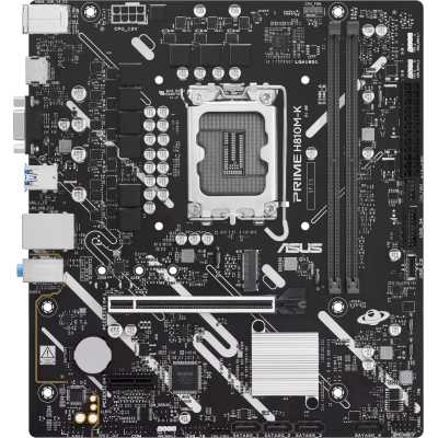 Материнская плата ASUS PRIME H810M-K, LGA 1851, Intel H810, 2xDDR5, 4xSATA, 1xM.2, 1xPCIe 4.0 x16, 1xPCIe 3.0 x1, 1xVGA, 1xHDMI, 1x1Gb LAN, 2xUSB-A 5Gbps, 4xUSB-A 2.0, 3x3.5 мм, 7.1, mATX