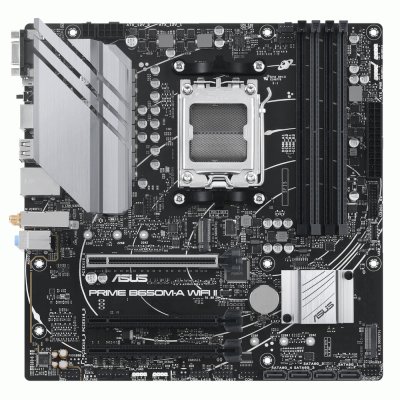 Материнская плата ASUS PRIME B650M-A WIFI II, AM5, AMD B650, 4xDDR5, 4xSATA, 2xM.2, 1xPCI-E 4.0 x16, 2xPCI-E 4.0 x1, 1xHDMI, 1xDP, 1xVGA, 1x 2.5Gb LAN, 2xUSB-A 3.2 Gen 2, 2xUSB-A 3.2 Gen 1, 4xUSB-A 2.0, 3x3.5 мм, 7.1, Micro-ATX
