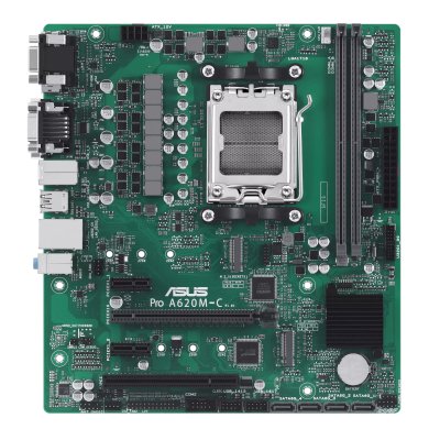 Материнская плата ASUS Pro A620M-C-CSM, AM5, AMD A620, 2xDDR5, 4xSATA, 2xM.2 PCIe 4.0 x4, 1xPCIe 4.0 x16, 2xPCIe x1, 1xRJ45 1GbE, 1xUSB 3.2 Gen 2, 3xUSB 2.0, 1xUSB-C 3.2 Gen 2, 1xDVI-D, 1xDP, 1xHDMI, 1xVGA, 3x3.5 мм, 7.1, mATX