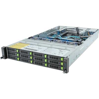 Серверная платформа Gigabyte R283-S96/2U/2xIntel (Gen 4/5)/2xHS/32xDIMM/12xLFF NVME/SAS/SATA + 2xSFF SAS/SATA/2xGbE/2xOCP 3.0/4xFHHL/2x2000W/Rails