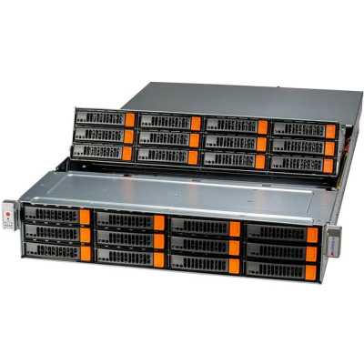 Платформа для сервера Supermicro Storage Server ASG-2015S-E1CR24L 2U (1x AMD EPYC 9004/9005 / 12x DDR5 RDIMM / 24x HS 3.5" SATA/SAS* / 2x HS 2.5" SATA rear / 2x M.2 NVMe (up to 22110) / 2x PCIe 5.0 x16 / 2x PCIe 5.0 x8 / no LAN (2x AIOM with OCP 3.0 suppo