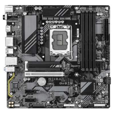 Материнская плата Gigabyte B760M DS3H WIFI6E GEN5, LGA1700, Intel B760, 4xDDR5, 4xSATA, 2xM.2, 1xPCIe 5.0 x16, 2xPCIe 4.0 x1, 1xHDMI, 2xDP, 1x2.5Gb LAN, Wi-Fi 6E, Bluetooth 5.3, 1xUSB-C 10Gbps, 3xUSB-A 5Gbps, 2xUSB-A 2.0, 3x3.5 мм, 7.1, mATX