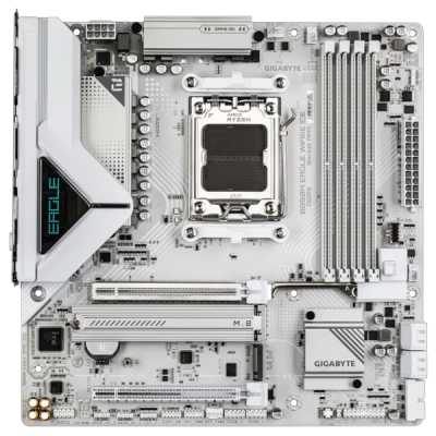 Материнская плата Gigabyte B850M EAGLE WIFI6E ICE, AM5, AMD B850, 4xDDR5, 4xSATA, 2xM.2, 1xPCIe 5.0 x16, 1xPCIe 3.0 x4, 1xHDMI, 2xDP, 1x2.5Gb LAN, Wi-Fi 6E, Bluetooth 5.3, 1xUSB-C 10Gbps, 1xUSB-A 10Gbps, 2xUSB-A 5Gbps, 4xUSB-A 2.0, 3x3.5 мм, 7.1, mATX