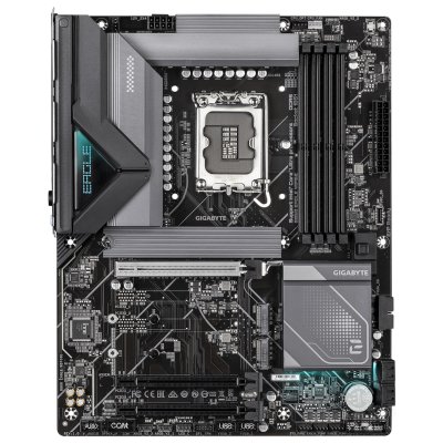 Материнская плата Gigabyte B860 EAGLE WIFI6E, LGA 1851, Intel B860, 4xDDR5, 4xSATA, 3xM.2, 1xPCIe 5.0 x16, 2xPCIe 4.0 x16, 1xHDMI, 1xDP, 1x 2.5Gb LAN, 4xUSB-A 2.0, 1xUSB-A 3.2 Gen 1, 1xUSB-A 3.2 Gen 2, 1xUSB-C 3.2 Gen 2x2, 7.1, 3x3.5 мм, ATX