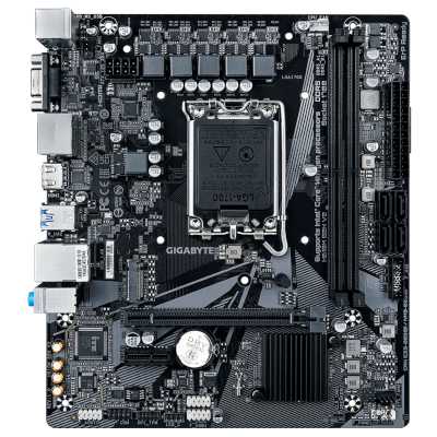 Материнская плата Gigabyte H610M S2H V2, LGA 1700, Intel H610, 2xDDR5, 4xSATA, 1xM.2, 1xPCIe 4.0 x16, 1xPCIe x1, 1xHDMI, 2xDP, 1xD-Sub, 1x 1Gb LAN, 2xUSB-A 3.2 Gen 1, 4xUSB-A 2.0, 3x 3.5 мм, 7.1, mATX