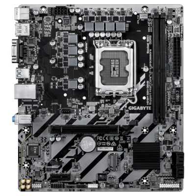 Материнская плата Gigabyte H810M S2H GEN5, LGA 1851, Intel H810, 2xDDR5, 4xSATA, 1xM.2, 1xPCIe 5.0 x16, 1xPCIe x1, 1xVGA, 1xHDMI, 1xDP, 1x1Gb LAN, 4xUSB-A 5Gbps, 2xUSB-A 2.0, 1xPS/2, 3x3.5 мм, 7.1, mATX