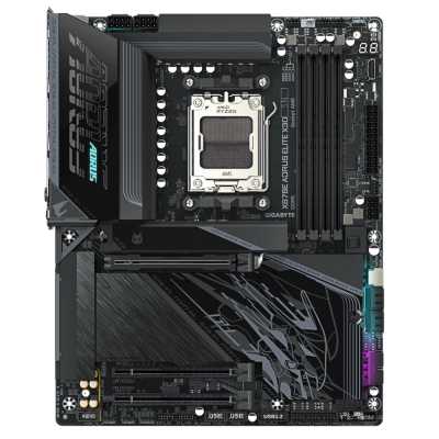 Материнская плата Gigabyte X870E AORUS ELITE X3D, AM5, AMD X870E, 4xDDR5, 4xSATA, 4xM.2, 1xPCIe 5.0 x16, 1xPCIe 4.0 x16, 1xPCIe 3.0 x16, 1xHDMI, 1x5Gb LAN, Wi-Fi 7, Bluetooth 5.4, 2xUSB-C 40Gbps (USB4), 1xUSB-C 10Gbps, 5xUSB-A 10Gbps, 3xUSB-A 5Gbps, 3x3.5