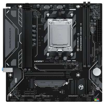 Материнская плата Maxsun Challenger B850M-K, AM5, AMD B850, 2xDDR5, 2xSATA, 1xM.2, 1xPCIe 5.0 x16, 1xPCIe 3.0 x1, 1xHDMI, 1x1Gb LAN, 4xUSB-A 5Gbps, 2xUSB-A 2.0, 2x3.5 мм, 5.1, mATX