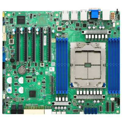 Материнская плата Mitac S8050GM2NE, SP5, SoC, 8xDDR5, 12xSATA, 2xM.2 (PCIe x4), 5xPCIe 5.0 x16, 4xU.2, 3xRJ45, 2xUSB-A 5Gbps, 1xCOM, 1xD-Sub, Aspeed AST2600 GPU, Intel I210AT LAN, 1000 Мб/с, BIOS UEFI, SSI CEB