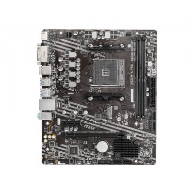 Материнская плата MSI A520M-A PRO, AM4, AMD A520, 2xDDR4, 4xSATA, 1xM.2, 1xPCIe 3.0 x16, 1xDVI-D, 1xHDMI, 1x 1Gb LAN, 2xUSB 2.0, 4xUSB 3.2 Gen 1, 3x3.5 мм, 7.1, mATX