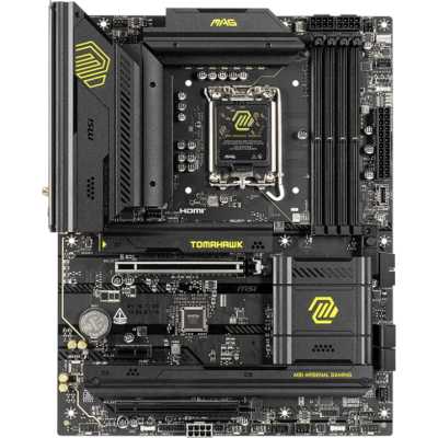 Материнская плата MSI MAG B860 TOMAHAWK WIFI, LGA 1851, Intel B860, 4xDDR5, 4xSATA, 3xM.2, 1xPCIe 4.0 x4, 1xPCIe 5.0 x16, 1xDP, 1xHDMI, 1xUSB-C, 1x 5Gb LAN, 4xUSB-A 2.0, 4xUSB-A 3.2 Gen 2, 7.1, 2x3.5 мм, TOSLINK, ATX