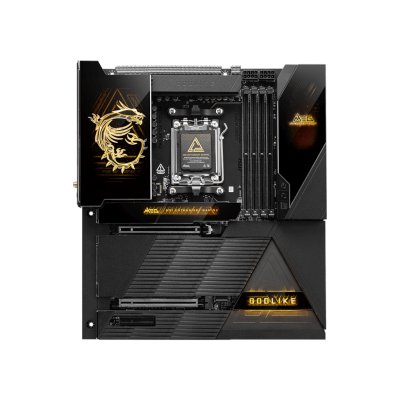 Материнская плата MSI MEG X870E GODLIKE, AM5, AMD X870E, 4xDDR5, 4xSATA, 7xM.2, 2xPCIe 5.0 x16, 1xPCIe 4.0 x4, 2xUSB-C DP, 1x10G LAN, 1x5Gb LAN, Wi-Fi 7, Bluetooth 5.4, 2xUSB-C 40Gbps, 5xUSB-C 10Gbps, 1xUSB-C 20Gbps, 8xUSB-A 10Gbps, 4xUSB-A 5Gbps, 4xUSB-A