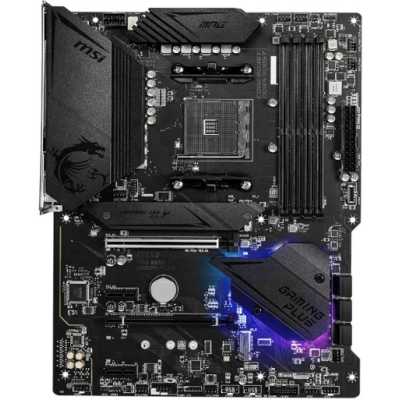 Материнская плата MSI MPG B550 GAMING PLUS, AM4, AMD B550, 4xDDR4, 6xSATA, 2xM.2, 1xPCI-E 4.0 x16, 1xPCI-E 3.0 x4, 2xPCI-E x1, 1xHDMI, 1xDP, 1x 1Gb LAN, 4xUSB-A 2.0, 2xUSB-A 3.2 Gen 1, 1xUSB-A 3.2 Gen 2, 1xUSB-C 3.2 Gen 2, 5x3.5 мм, 7.1, ATX