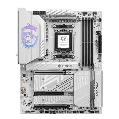 Материнская плата MSI MPG B850 EDGE TI WIFI, AM5, AMD B850, 4xDDR5, 4xSATA, 4xM.2, 1xPCIe 5.0 x16, 1xPCIe 4.0 x4, 1xPCIe 3.0 x1, 1xHDMI, 1x5Gb LAN, Wi-Fi 7, Bluetooth 5.4, 3xUSB-C 10Gbps, 1xUSB-C 20Gbps, 5xUSB-A 10Gbps, 4xUSB-A 2.0, 1xS/PDIF, 2x3.5 мм, 7.