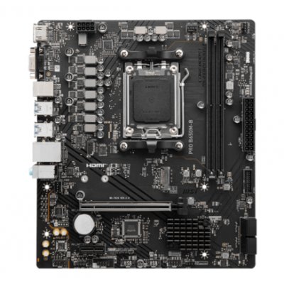 Материнская плата MSI PRO B650M-B, AM5, AMD B650, 2xDDR5, 4xSATA, 1xM.2, 1xPCI-E 4.0 x16, 1xPCI-E 4.0 x1, 1xHDMI, 1xVGA, 1x2.5Gb LAN, 2xUSB 2.0, 4xUSB 3.2 Gen 1, 3x3.5 мм, 7.1, Micro-ATX