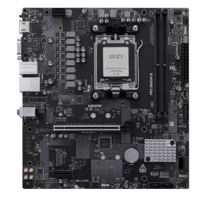 Материнская плата MSI PRO B840M-B, AM5, AMD B840, 2xDDR5, 4xSATA, 2xM.2, 1xPCIe 4.0 x16, 1xPCIe 3.0 x1, 1xHDMI, 1xVGA, 1x2.5Gb LAN, 4xUSB-A 5Gbps, 2xUSB-A 2.0, 3x3.5 мм, 7.1, mATX