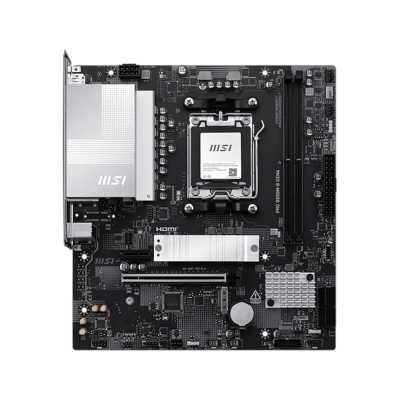 Материнская плата MSI PRO B850M-B GEN4, AM5, AMD B850, 2xDDR5 (до 128 ГБ), 4xSATA, 2xM.2 (1xPCIe 5.0, 1xPCIe 4.0), 1xPCIe 4.0 x16, 1xPCIe x1, 1xHDMI, 1xDP, 1x2.5Gb LAN, 1xUSB-C 5Gbps, 3xUSB-A 5Gbps, 2xUSB-A 2.0, 3x3.5 мм, 7.1, чёрный/серебристый, mATX