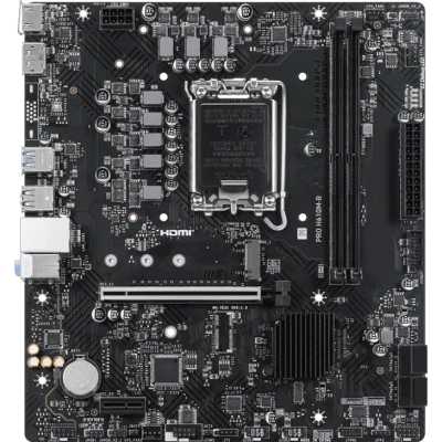 Материнская плата MSI PRO H610M-B, LGA1700, Intel H610, 2xDDR5, 4xSATA, 1xM.2, 1xPCIe 4.0 x16, 1xPCIe x1, 1xHDMI, 1xDP, 1x1Gb LAN, 2xUSB 3.2 Gen 1, 4xUSB 2.0, 3x3.5 мм, 7.1, micro-ATX