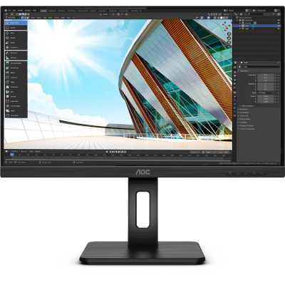Монитор 27" AOC Q27P2Q IPS 2560x1440, 75 Гц, 4 мс, 16:9, 300 кд/м2, 1хHDMI, 1хDP, 1хVGA, выход на наушники, черный