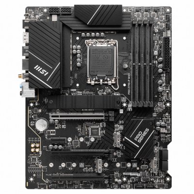 Материнская плата MSI PRO Z790-P WIFI, LGA 1700, Intel Z790, 4xDDR5, 6xSATA, 4xM.2, 1xPCIe 5.0 x16, 1xPCIe 4.0 x16, 1xPCIe 3.0 x16, 1xPCIe x1, 1xHDMI, 1xDP, 1x2.5Gb LAN, 4xUSB-A 2.0, 2xUSB-A 3.2 Gen 1, 1xUSB-A 3.2 Gen 2, 1xUSB-C 3.2 Gen 2x2, 6x3.5мм, 7.1,