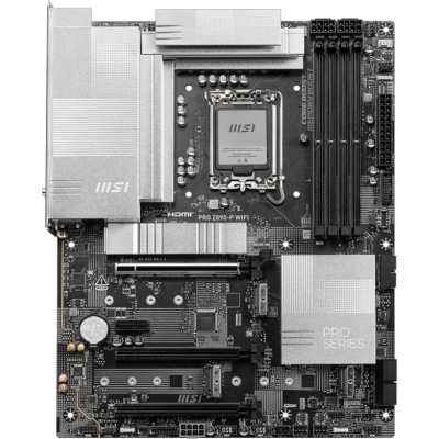 Материнская плата MSI PRO Z890-P WIFI, LGA 1851, Intel Z890, 4xDDR5, 4xSATA, 4xM.2, 1xPCIe 5.0 x16, 2xPCIe 4.0 x4, 1xPCIe 3.0 x1, 1xHDMI, 1xDP, 1xUSB-C Thunderbolt 4, 1xUSB-C 3.2 Gen 2, 1x 5Gb LAN, 2xUSB-A 3.2 Gen 1, 1xUSB-A 3.2 Gen 2, 4xUSB-A 2.0, 3x3.5 