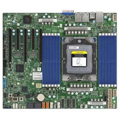 Материнская плата SuperMicro MBD-H13SSL-N-O, Socket SP5, SoC, 12xDDR5 ECC RDIMM/3DS RDIMM, 2xM.2, 3xPCIe 5.0 x16, 2xPCIe 5.0 x8, 2x1GbE LAN, 1xVGA, 1xCOM, 2xSuperDOM, 2xMCIO (PCIe 5.0 x8), TPM header, ATX (OEM)