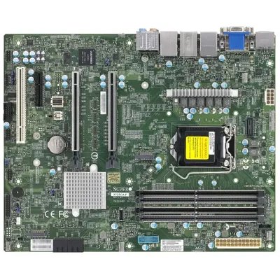 Материнская плата Supermicro MBD-X12SCA-F-B W-1200 CPU, 4 DIMM slots, Intel W480 controller for 4 SATA3 (6 Gbps) ports, RAID 0,1,5,10, 1 PCIe 3.0 x4, 2 PCIe 3.0 x16 slots, bulk