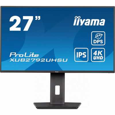 Монитор 27" iiyama ProLite XUB2792UHSU-B6 IPS 3840x2160, 60 Гц, 4 мс, 16:9, 350 кд/м², 1xHDMI, 1xDP, черный