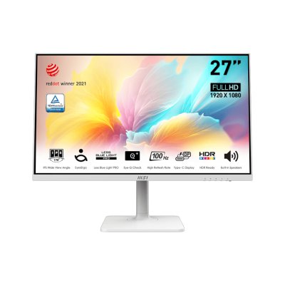 Монитор 27" MSI Modern MD2712PW IPS 1920x1080, 100 Гц, 4 мс, 16:9, 300 кд/м², 1xHDMI, 1xUSB-C, 1x3.5 мм, белый