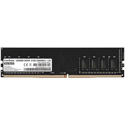 Оперативная память Exegate, DDR4, 8GB (1x8 GB), 2666 MHz, CL19, DIMM, OEM