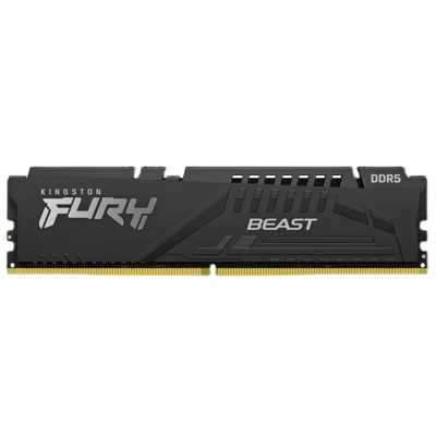 Оперативная память Kingston Fury Beast, DDR5, 8GB (1x8GB), 5600MHz, CL40, DIMM, с радиаторами, черный