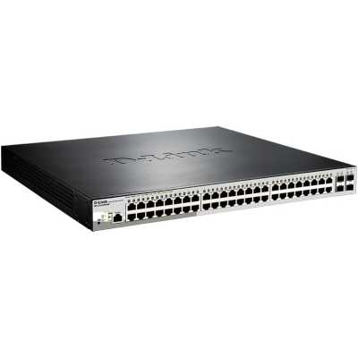 Коммутатор D-Link DGS-1210-52MP/ME/B2A, 48×1 Гбит/с + 4×1 Гбит/с SFP, управляемый
