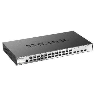 Коммутатор D-Link DGS-1210-28XS/ME/C1A, 24×1 Гбит/с SFP + 4×10 Гбит/с SFP+, управляемый