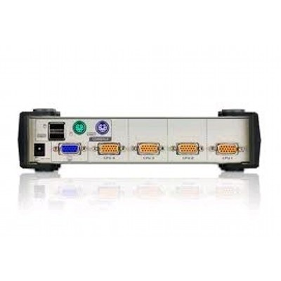 Переключатель ATEN CS84U(-AT) 4-портовый KVM-переключатель 1 user(HDB15(SVGA Female)+KBD(PS/2)+MOUSE(PS/2), KVM-порты: SPHD18(Female). В комплекте: кабели KVM (2L-5201P)-4шт. Не требует внешнего питания