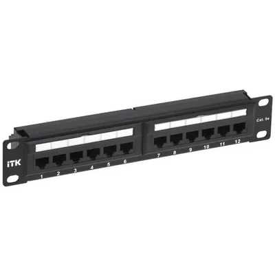 Патч-панель ITK PP12-1UC5EU-D05-10 10" 1U 12xRJ45 кат.5E UTP