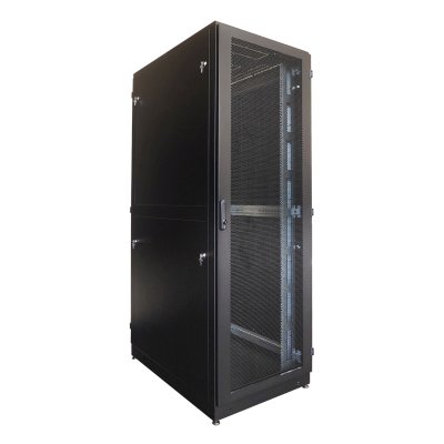 Шкаф серверный напольный 42U (800 1000) двойные перфорированные двери 2 шт., черный
