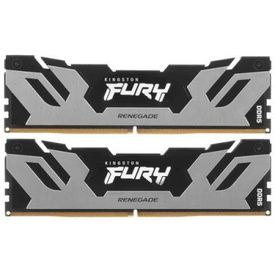Оперативная память Kingston Fury Renegade, DDR5, 64Gb (2x32Gb), 6400MHz, CL32, DIMM, радиатор, серебристый/черный