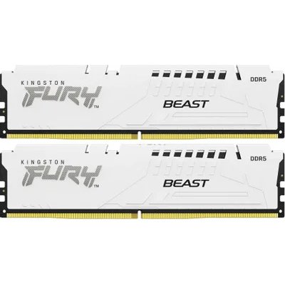 Оперативная память Kingston Fury Beast, DDR5, 32Gb (2x16 Gb), 6800 MHz, CL34, радиатор, белый