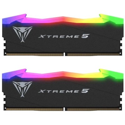 Оперативная память Patriot Viper Xtreme 5, DDR5, 48GB (2x24GB), 7600MHz, CL36, DIMM, с радиаторами, RGB, черный