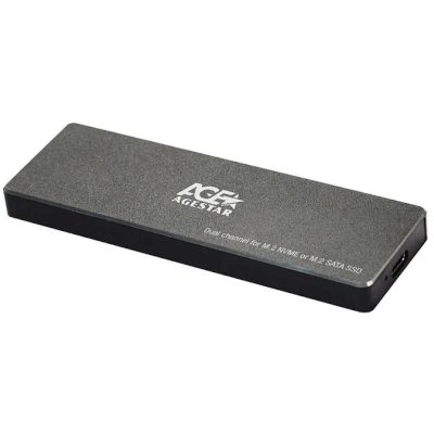 Внешний корпус SSD AgeStar 31UBVS6C NVMe/SATA алюминий черный M2 2280 м