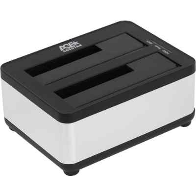 Докстанция 2x2,5"/3,5" SATAIII AgeStar 3UBT8 (SILVER) USB 3.0, пластик, серебристый