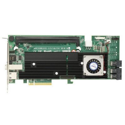 Контроллер RAID Areca ARC-1883ix-12 PCIe 3.0 x8 LP, SAS/SATA 12G, RAID 0,1,5,6,10,50,60, 12port (3*int SFF8643 + 1*ext SFF8644), Cache 2Gb (up to 8Gb), RTL