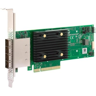 Адаптер SAS 9500-16e SGL (05-50075-00) PCIe Gen4 x8 LP, Tri-Mode SAS/SATA/NVMe 12G HBA, 16port(4*ext SFF8644), 3816 IOC