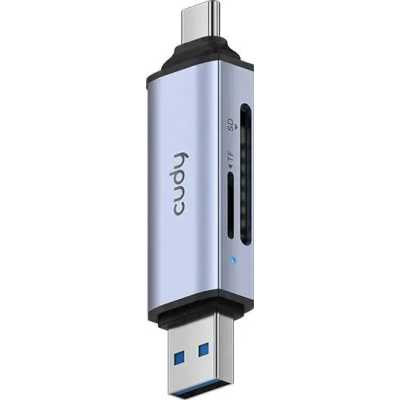 Картридер USB 3.2 Cudy UH200 2порт. серебристый