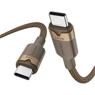 Кабель Vention USB 2.0 CM/CM - 2м. Бронза 5А PD240W