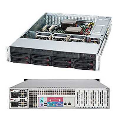 Корпус SuperMicro CSE-825TQC-R802LPB 2U SC825TQC 8 x 3.5"; hot-swap SAS3/SATA LP Chassis w/Red. 800W PWS