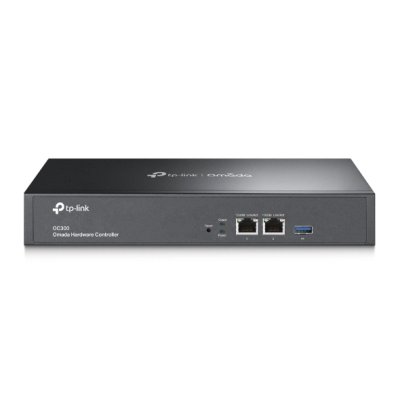 Контроллер TP-Link Omada hardware Controller OC300, 2 gigabit ethernet ports, 1 USB 3.0 port, managed up to 500 Omada Access Points/Switch/Gateway, support batch configuration, firmware upgradation, intelligent network monitoring and captive portal, easy 