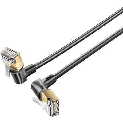 Патч-корд Vention прямой STP cat.8, RJ45 угол 360 - 1,5м. Черный