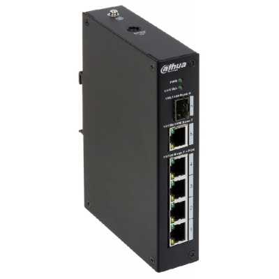 Коммутатор Dahua DH-PFS3106-4T, 4×100 Мбит/с + 1×1 Гбит/с + 1×1 Гбит/с SFP, неуправляемый