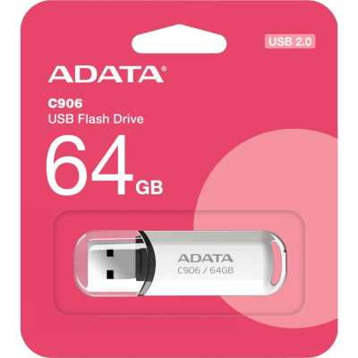 Флеш Диск A-DATA 64GB <AC906-64G-RWH> Classic C906, USB 2.0, Белый
